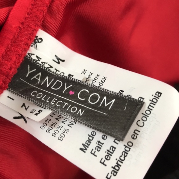 NWOT Yandy red monokini one piece swimsuit  sz Medium low cut back open sides - Picture 9 of 12